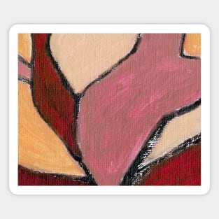 Rose Beige Wine Red Abstract Art Magnet
